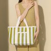 Straw colorful striped woven tote bag for women summer travel beach bag casual shoulder armpit bag handbag