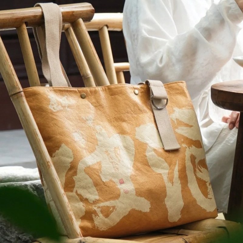 DuPont paper bag waterproof rub pattern custom logo advertising bag Mid-Autumn Festival paper bag washable crossbody tote bag