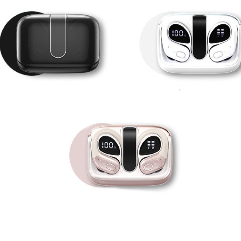 LED digital display noise reduction sports fitness ear-mounted Huaqiangbei true wireless Bluetooth headphones