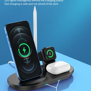 Wireless digital charging with clock four-in-one night light multi-function suitable for Apple mobile phone fast charger