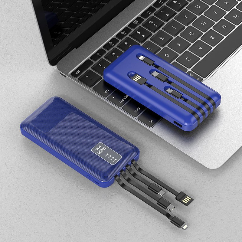 Mobile phone universal built-in wired power bank 20000 mAh custom logo four-wire battery mobile battery source