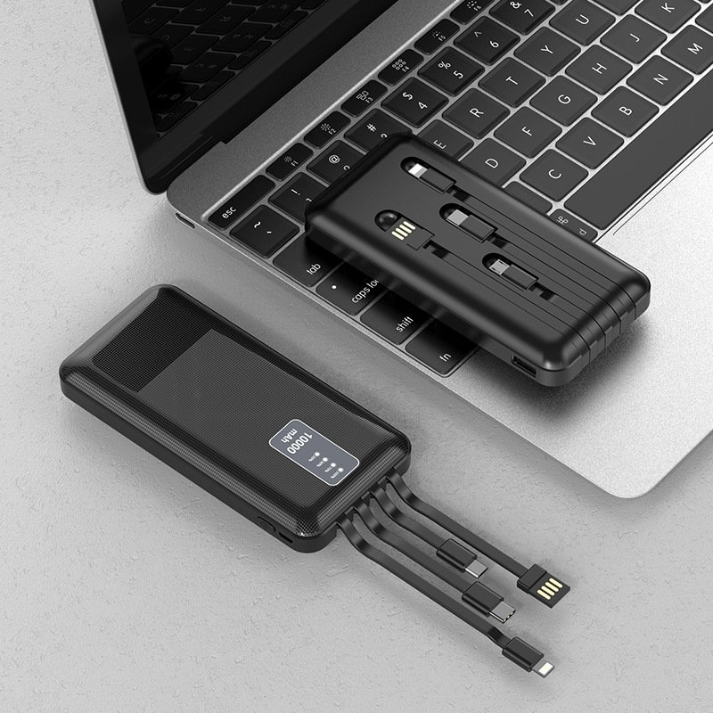 Mobile phone universal built-in wired power bank 20000 mAh custom logo four-wire battery mobile battery source