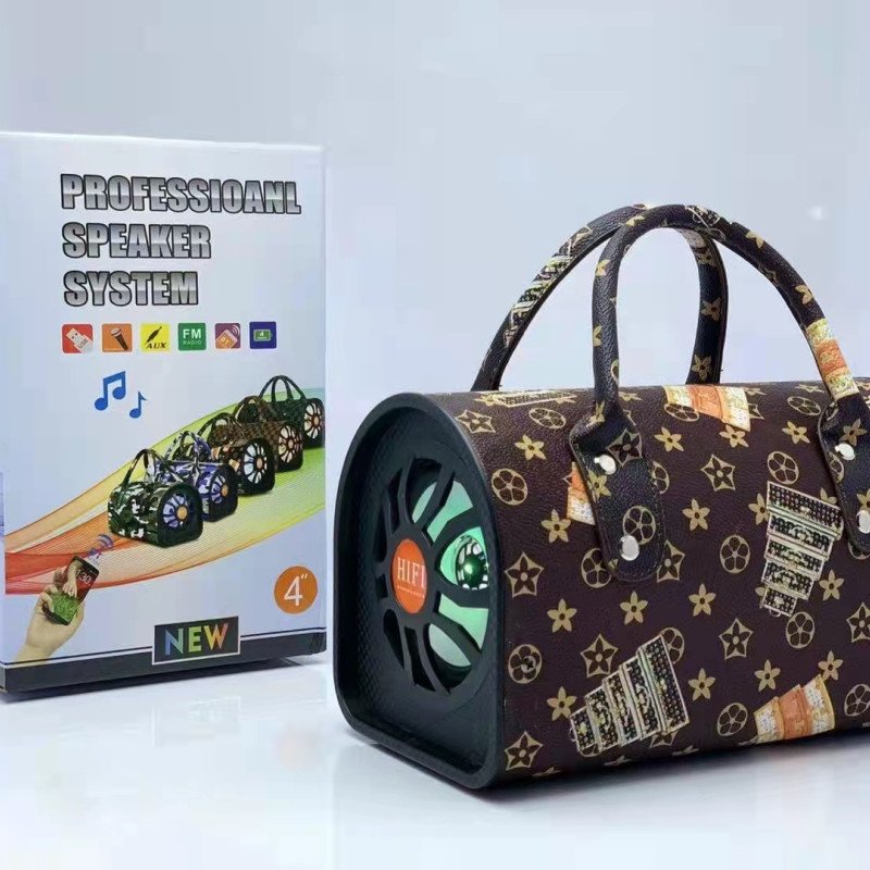 4-inch portable Bluetooth speaker with microphone card for radio reception, camouflage gift, desktop wireless flashing speaker