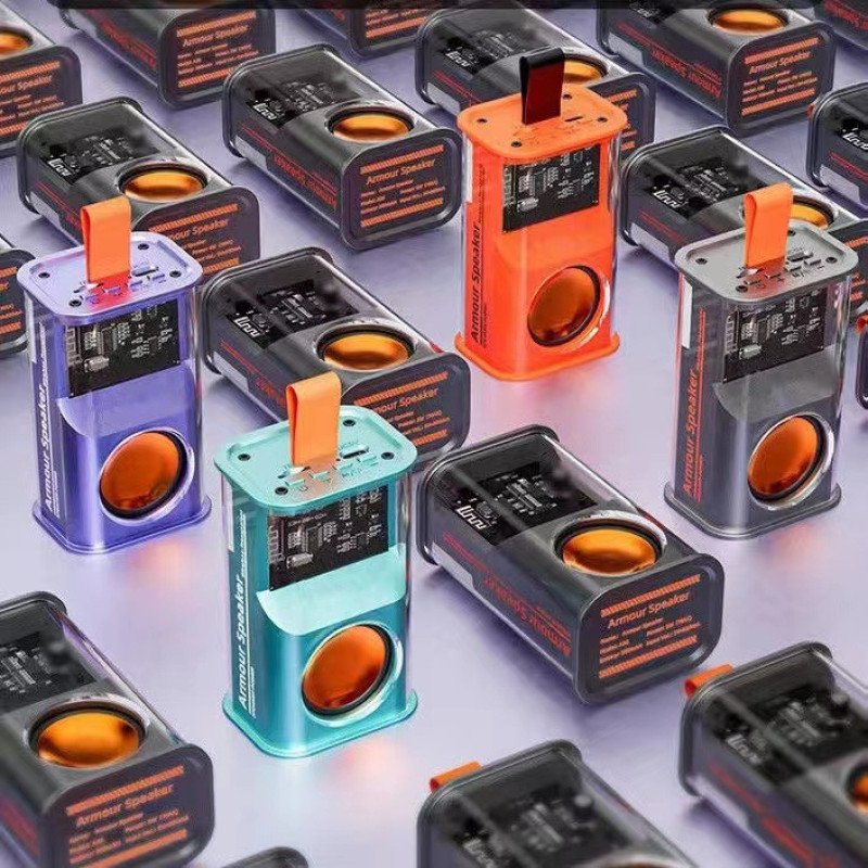 Small Mecha Bluetooth speaker Outdoor speaker Transparent Mecha Portable Bluetooth speaker