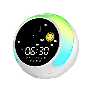 Alarm clock function, multi-color adjustable light, sleep music, Bluetooth speaker