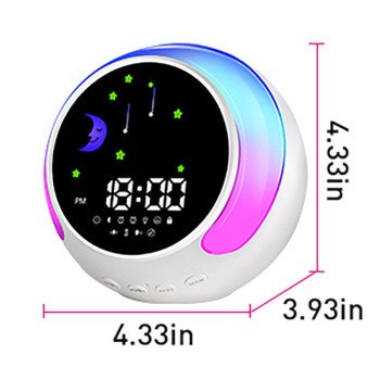 Alarm clock function, multi-color adjustable light, sleep music, Bluetooth speaker