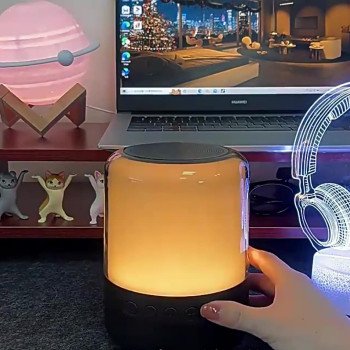 P50 Bluetooth speaker with mic colorful LED subwoofer dual diaphragm desktop small speaker