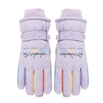 Winter women's touch screen cycling anti slip, waterproof, warm and cold resistant, with thick velvet and Korean version student down cotton skiing gloves