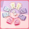 Autumn/Winter Girls' and Middle School Children's Half Finger Flip Cover Thickened Warmth 7-12 Elementary School Students' Writing Children's Gloves