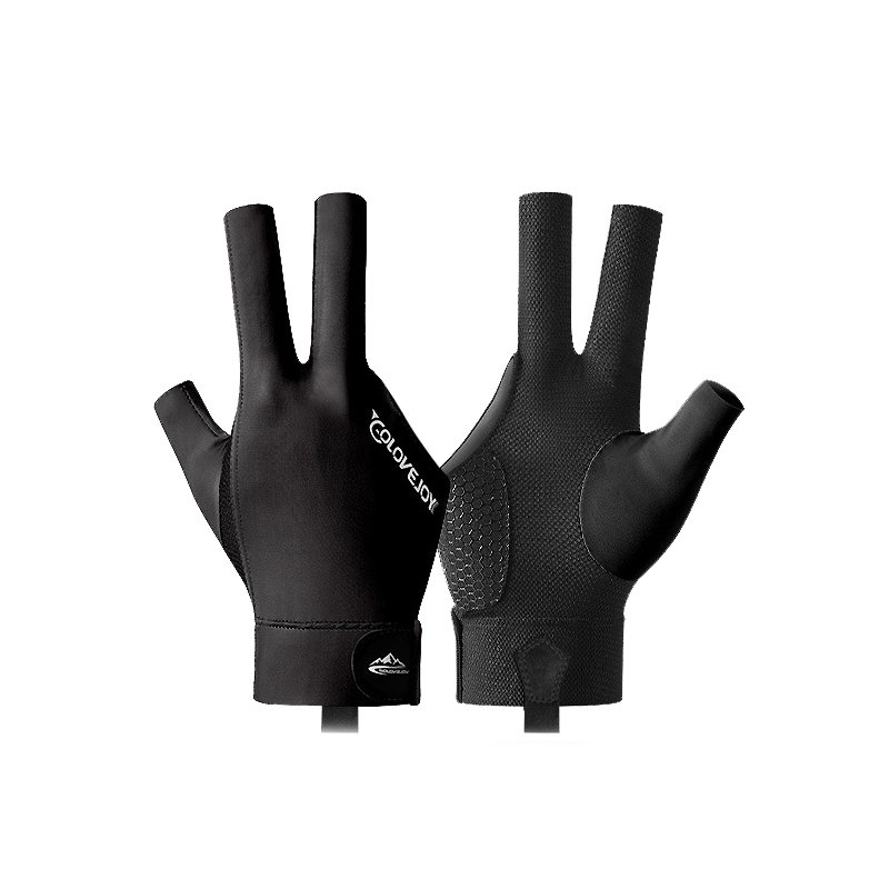 Billiards gloves, lightweight, breathable, sweat wicking, three finger exposed gloves, snooker table tennis anti slip gloves, single set XG67
