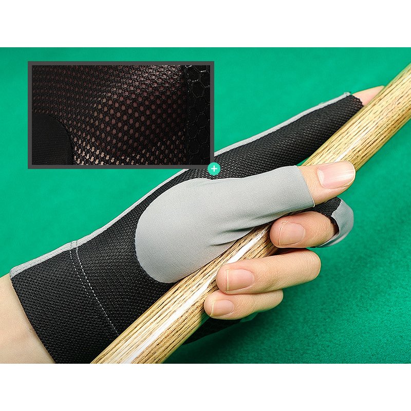 Billiards gloves, lightweight, breathable, sweat wicking, three finger exposed gloves, snooker table tennis anti slip gloves, single set XG67