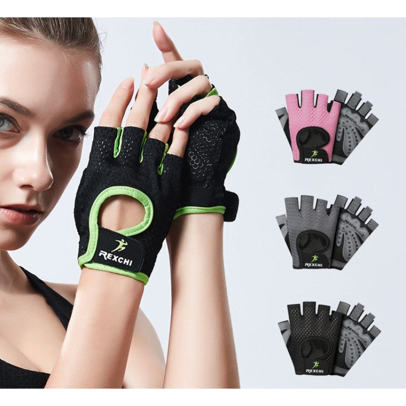 Fitness Half Finger Gloves for Men and Women Training Gym Dumbbell Exercise Cycling Butterfly Mesh Breathable Thin XG07