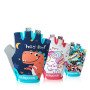 Children's sports safety gloves cycling roller skating hand print cartoon male and female anti slip half finger gloves XG38