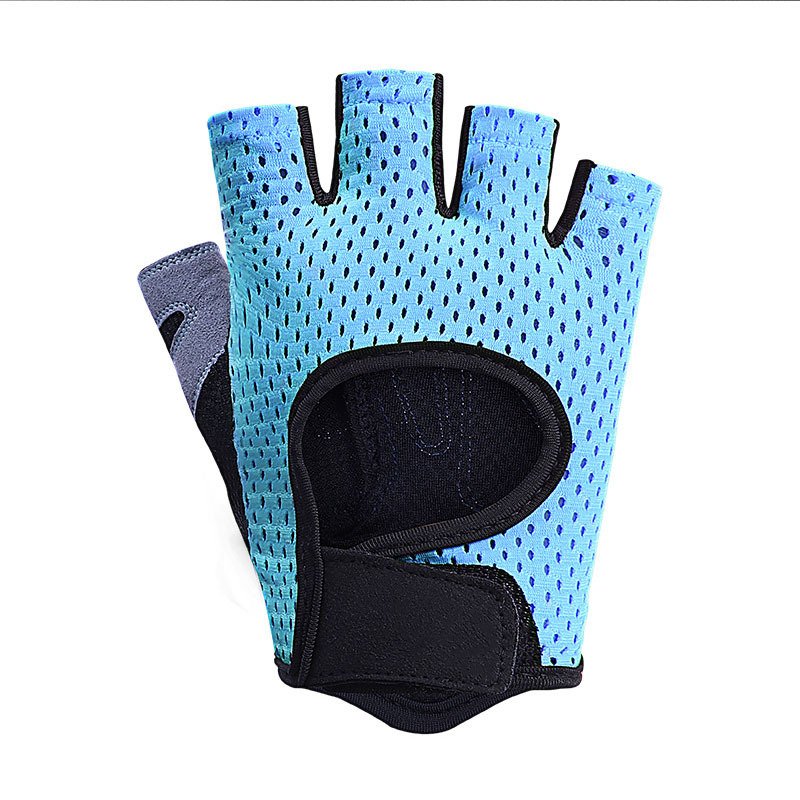 Half finger outdoor sports cycling men and women mountaineering fitness yoga driving shock absorption anti slip dew finger breathable gloves