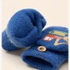Excavator Boy Winter Cartoon Cute Kindergarten Half Finger Flip Knitted Wool Warm Gloves for Children