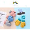 Wholesale of cute knitted children's gloves for babies in autumn and winter, with added velvet for warmth and cold protection. Hanging neck for young children