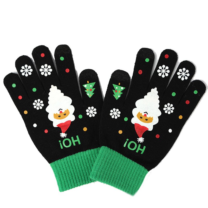 Female student autumn and winter five finger touch screen knitted yarn for warmth and cold protection, thick riding bike wholesale, Christmas gloves