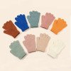 Knitted gloves for children, suitable for both men and women, warm and cold resistant in winter, solid color, cute, all finger yarn, children's gloves, suitable for children