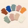 Knitted gloves for children, suitable for both men and women, warm and cold resistant in winter, solid color, cute, all finger yarn, children's gloves, suitable for children