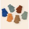 Knitted gloves for children, suitable for both men and women, warm and cold resistant in winter, solid color, cute, all finger yarn, children's gloves, suitable for children