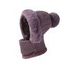 New autumn and winter twisted striped knitted hat, scarf, one-piece plush kit, warm ear protection and neck protection