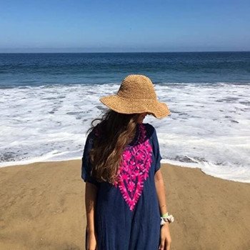 New Women's Large brimmed Sunscreen Sun Hat Fashionable and Versatile Foldable Wide brimmed Travel Straw Hat