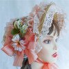 Rural style Lolita hat for girls, court lace flower French retro straw hat