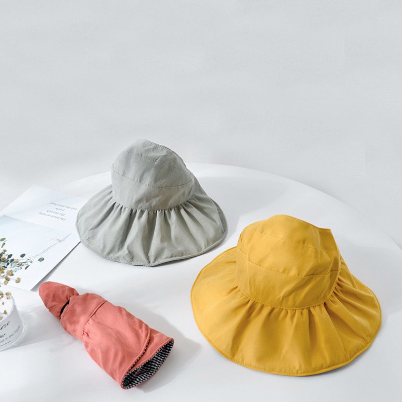 Children's empty top hat, summer checkered baby sun protection and sunshade hat, parent-child Korean version, girl princess sun fisherman hat