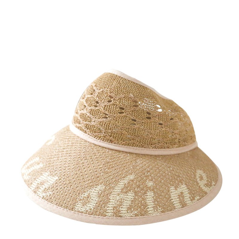 Summer Outdoor Empty Top Hat American Fashion Sunshade Hat Women's Beach Cycling Outdoor Sunscreen Hat Letter Straw Hat Women