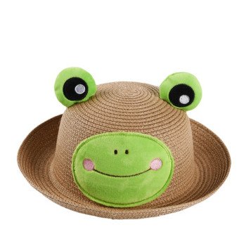 New Summer Fisherman's Hat Korean Edition Cute Frog Baby Trendy Cute Hat for Boys and Girls Sunshade and Sunscreen Grass Hat