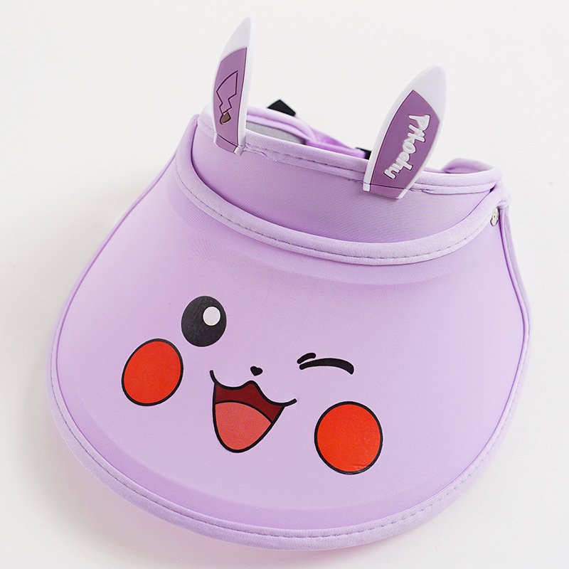 Cartoon children's hats for boys and girls, summer sun hats, empty top sun protection hats, baby thin breathable cool hats