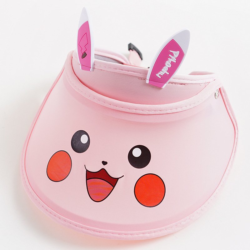 Cartoon children's hats for boys and girls, summer sun hats, empty top sun protection hats, baby thin breathable cool hats