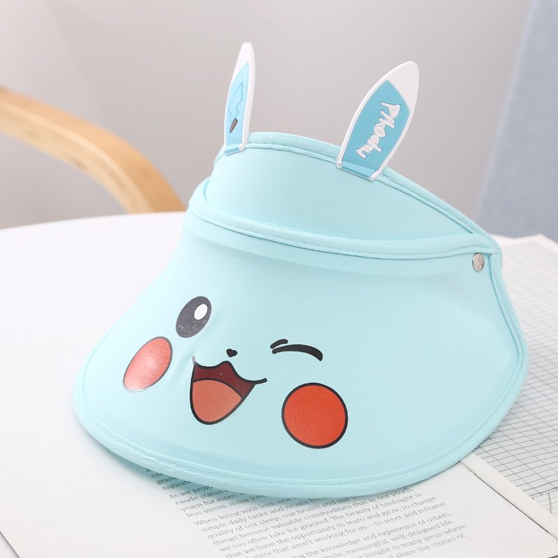 Cartoon children's hats for boys and girls, summer sun hats, empty top sun protection hats, baby thin breathable cool hats