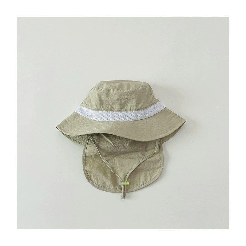 Baby fisherman hat for boys and girls, summer breathable thin design, quick drying beach neck protection hat, children's sun shading and sun protection hat