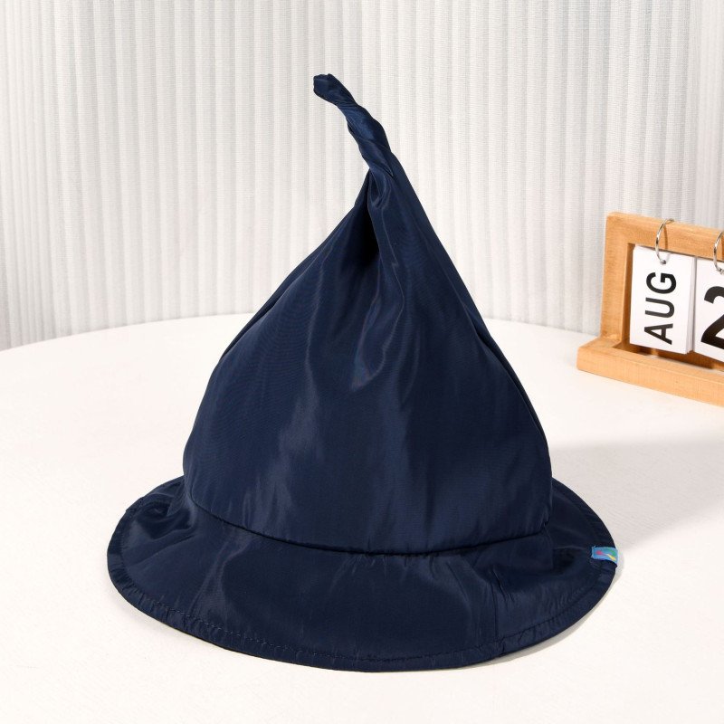 Children's pointed pointed sun protection big brim fisherman hat Korean version spring/summer new hat Children's wizard hat basin hat
