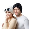Hats, autumn and winter men and women windproof glasses, plush ski knitted hat, warm wool hat