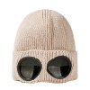 Hats, autumn and winter men and women windproof glasses, plush ski knitted hat, warm wool hat