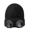 Hats, autumn and winter men and women windproof glasses, plush ski knitted hat, warm wool hat
