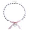 Love Cross Imitation Pearl Bead Necklace Small Fragrant Wind Ribbon Bow French Necklace