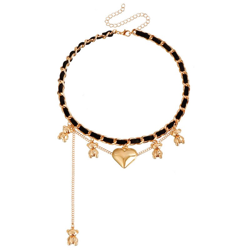 Temperament y2k Love Exagger Choker Velvet Rope, niche design, sweet and cool tassel necklace