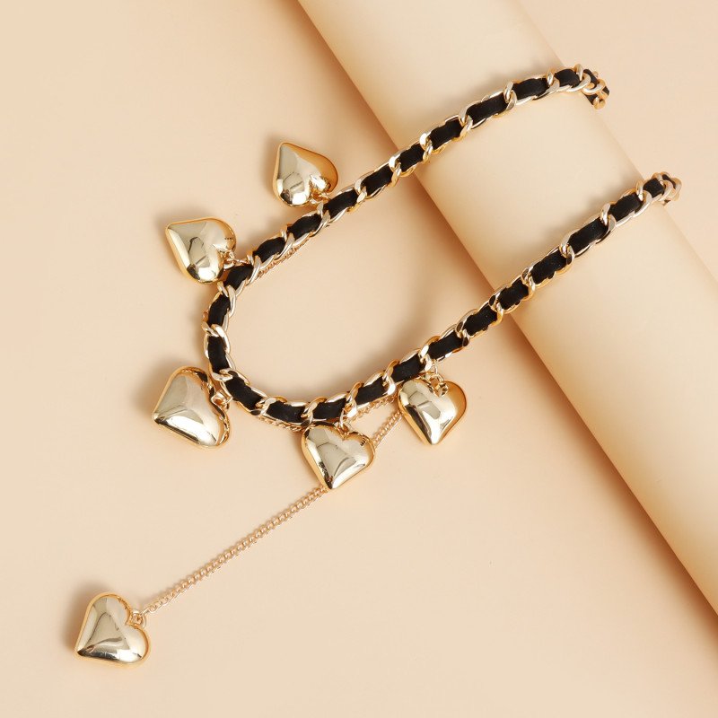 Temperament y2k Love Exagger Choker Velvet Rope, niche design, sweet and cool tassel necklace