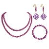 Movie Wishes Wish Asha Cartoon Princess Asha Same Style Deep Purple Necklace Bracelet Earrings New Style