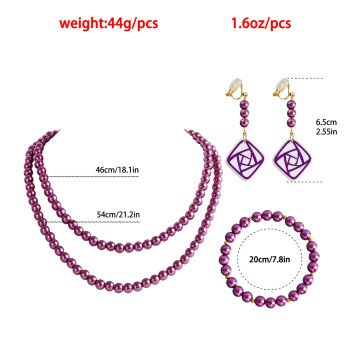 Movie Wishes Wish Asha Cartoon Princess Asha Same Style Deep Purple Necklace Bracelet Earrings New Style