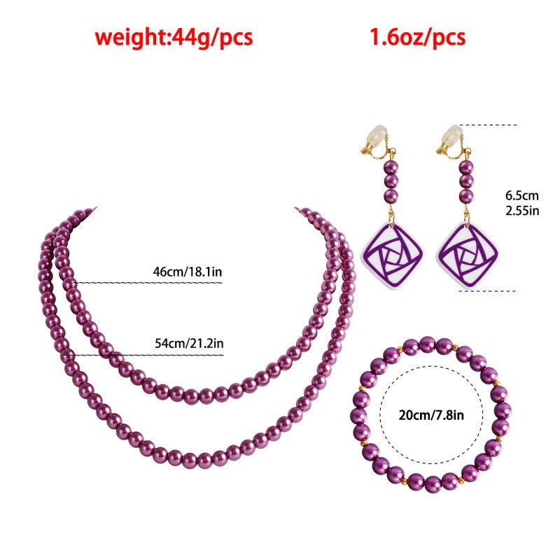 Movie Wishes Wish Asha Cartoon Princess Asha Same Style Deep Purple Necklace Bracelet Earrings New Style