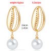 Beach style minimalist creative starfish conch earrings women's ocean series high brightness pearl earrings