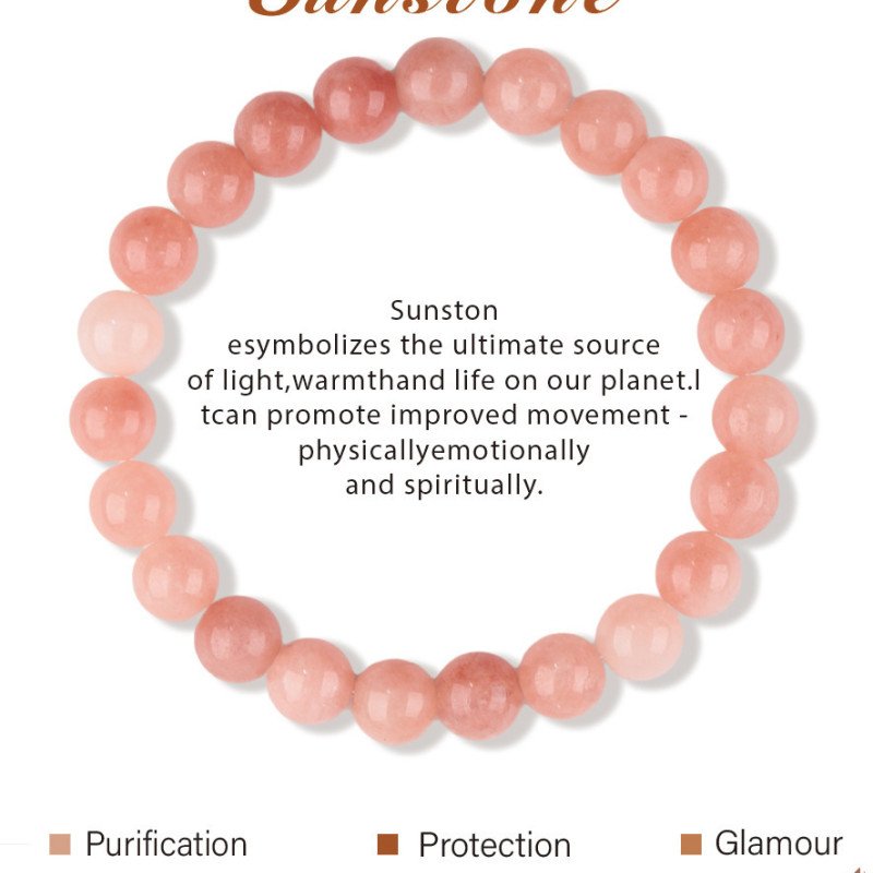 Natural stone bracelet elastic bead 8mm turquoise agate powder crystal bead volcanic stone bracelet