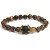 Charm Men's Bracelet Fashion Luxury Alloy Crown Tiger Eye Stone Bead Bracelet Jewelry Men