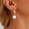 Fashion pearl bead earrings, asymmetrical heart-shaped pendant earrings for women
