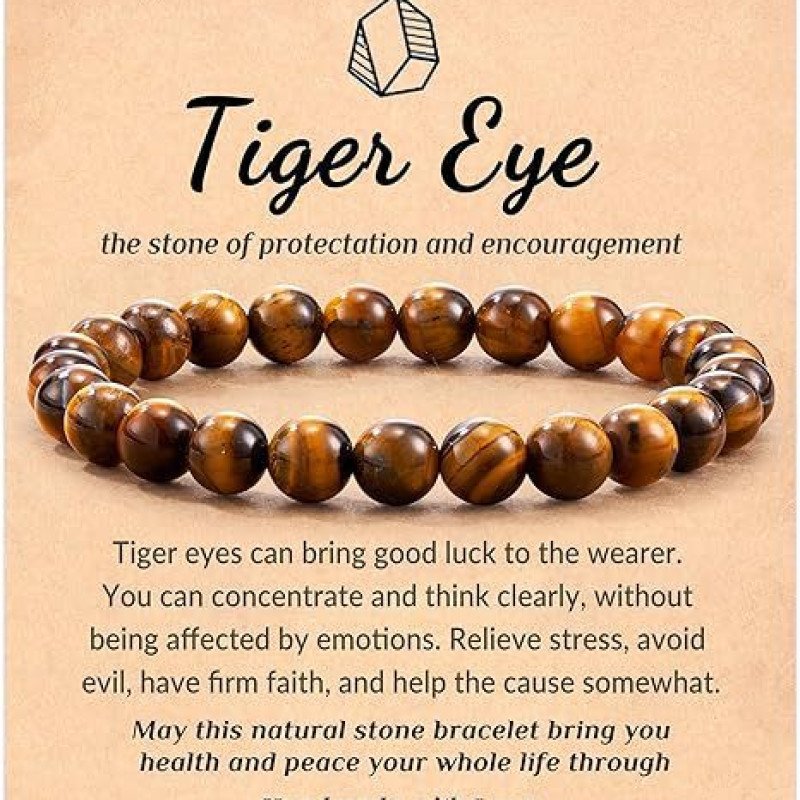 Tiger Eye Stone Powder Zebra Bead Elastic Rope Hand String Crystal Agate Tiger Eye Stone Wholesale Bracelet Jewelry