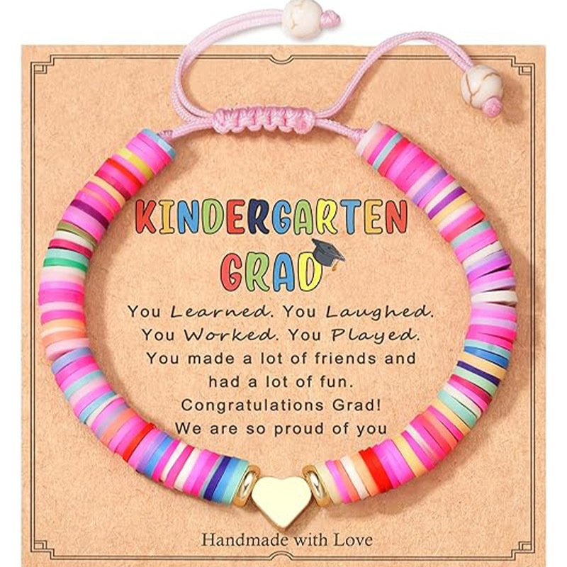 Little girl's colorful soft pottery birthday gift bracelet, love cross bracelet accessory